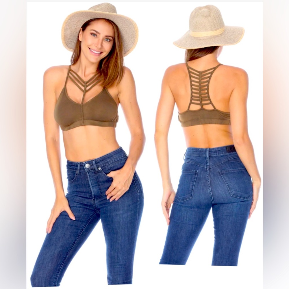 OLIVE BRALETTE CROP TOP- medium size